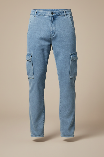 Pantalon Cargo Denim Bleu Slim Homme - Jean - vue 3