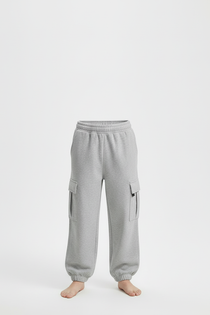 Pantalon Cargo Gris Molletonné Ample Multipoches Garçon - vue 3