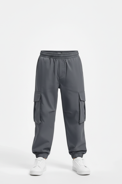 Pantalon Cargo Gris Imperméable Multipoches Garçon - Polyester - vue 3