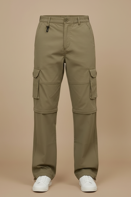 Pantalon Cargo Kaki Convertible Homme Randonnée Léger - Polyester - vue 3