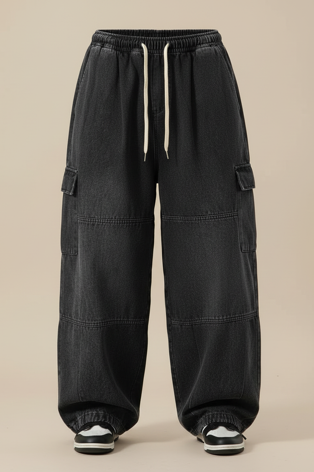 Pantalon Jean Cargo Homme - Noir - vue 3