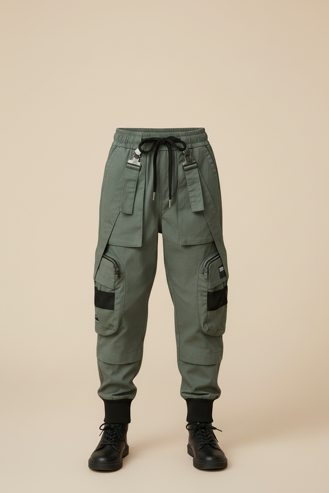 Pantalon Cargo Kaki Ample Multipoches Enfant Urbain - Toile - vue 3