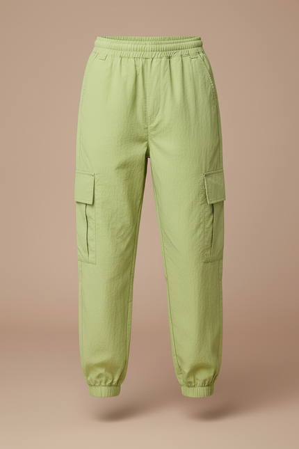 Pantalon Cargo Vert Clair Ample Multipoches Fille - Polyester - vue 3
