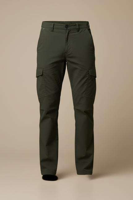 Pantalon Cargo Vert Militaire Homme Décontracté Multipoches - Kaki Polyester - vue 3