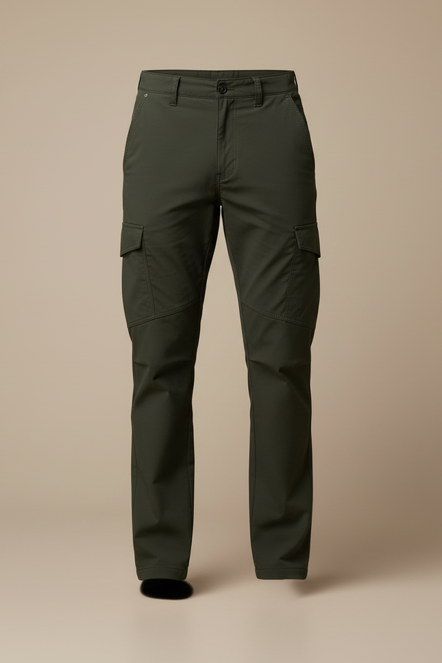 Pantalon Cargo Vert Militaire Homme Décontracté Multipoches - Kaki Polyester - vue 3