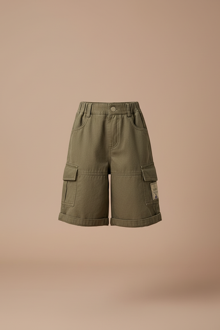 Pantalon Cargo Kaki Ample Coton Enfant - vue 3
