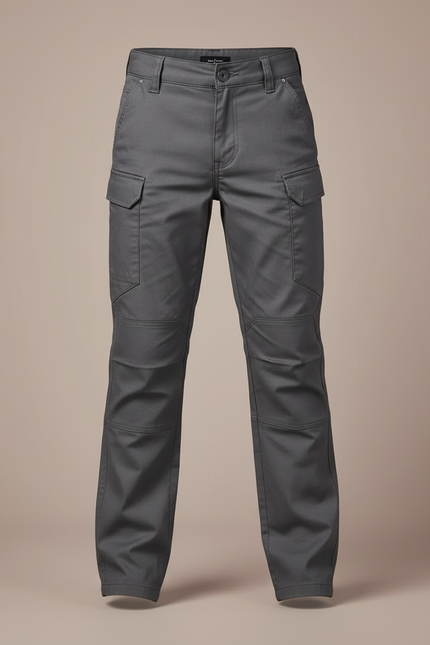 Pantalon Cargo Gris Enfant Multipoches Décontracté - Toile - vue 3