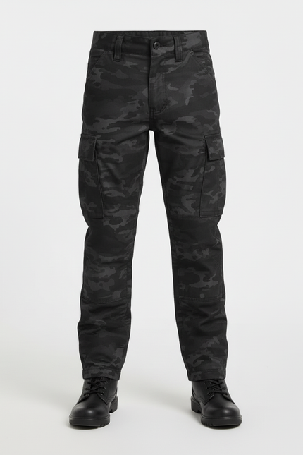 Pantalon Cargo Camouflage Noir Enfant Tactique Résistant - Toile - vue 3