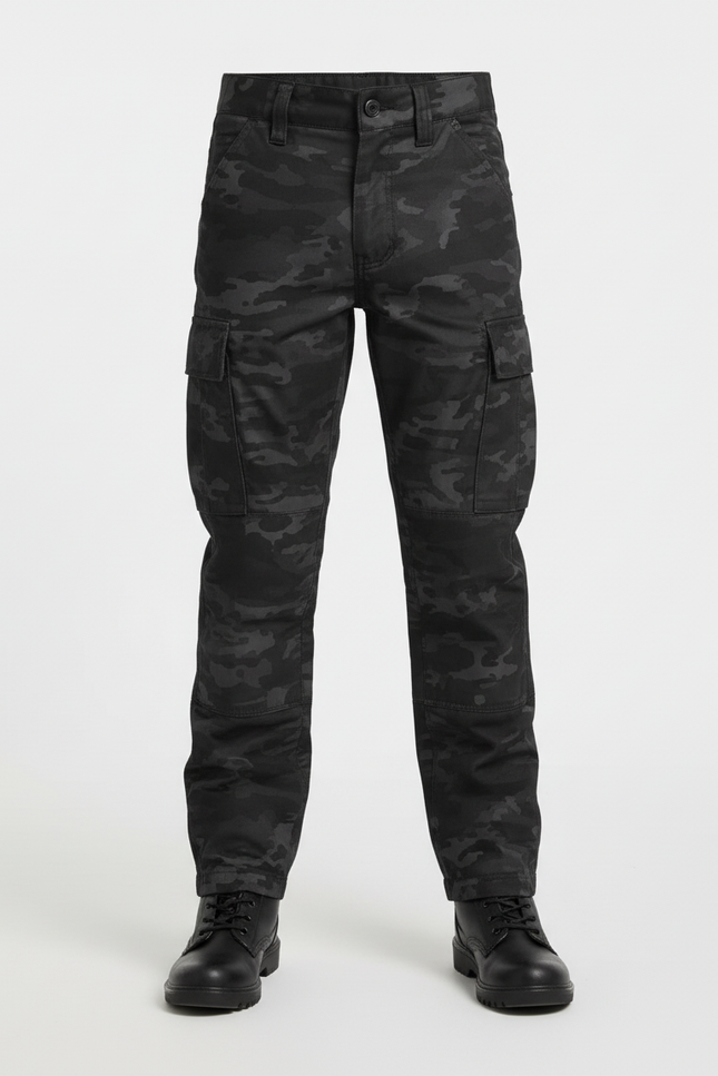 Pantalon Cargo Camouflage Noir Enfant Tactique Résistant - Toile - vue 3