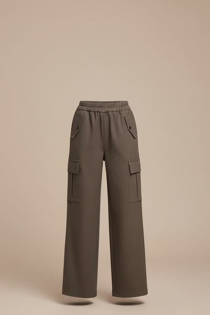 Pantalon Cargo Épais - Kaki Gabardine - vue 3