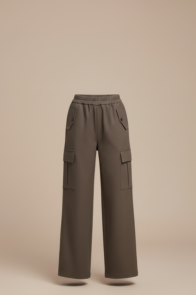 Pantalon Cargo Épais - Kaki Gabardine - vue 3