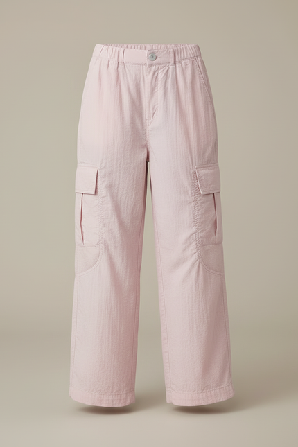 Pantalon Cargo Rose Ample Léger Poches Enfant - Lin - vue 3