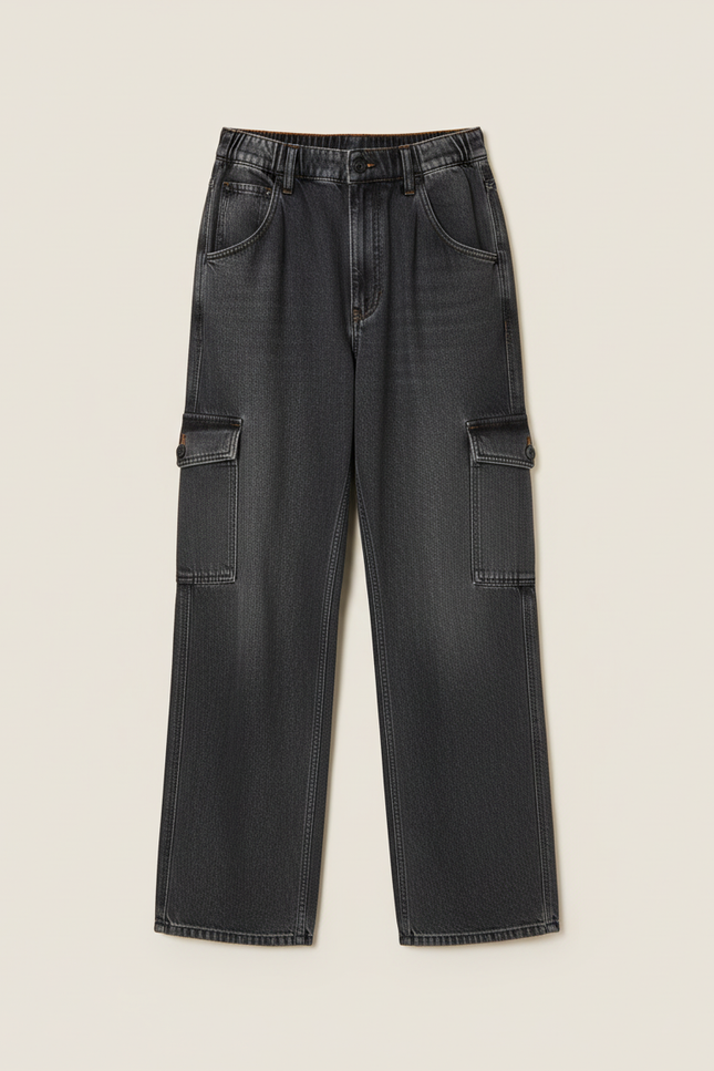 Pantalon Cargo Gris Ample Denim Enfant - Jean - vue 3