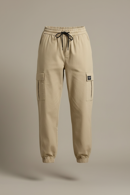 Pantalon Cargo Kaki Femme Taille Haute Décontracté - Gabardine - vue 3