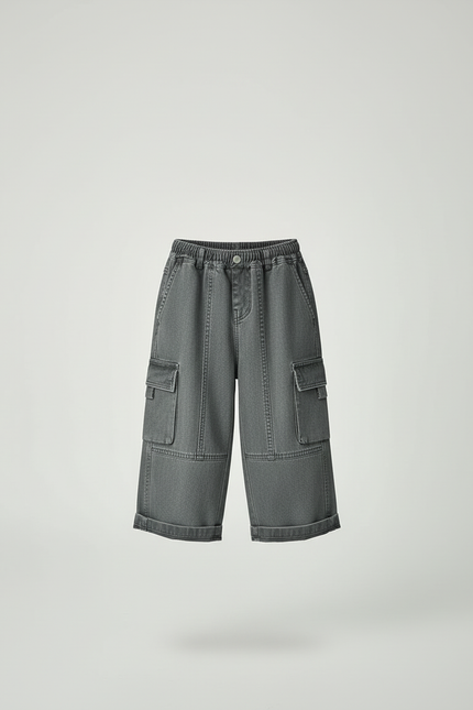 Pantalon Cargo Garçon Gris Large - Jean - vue 3