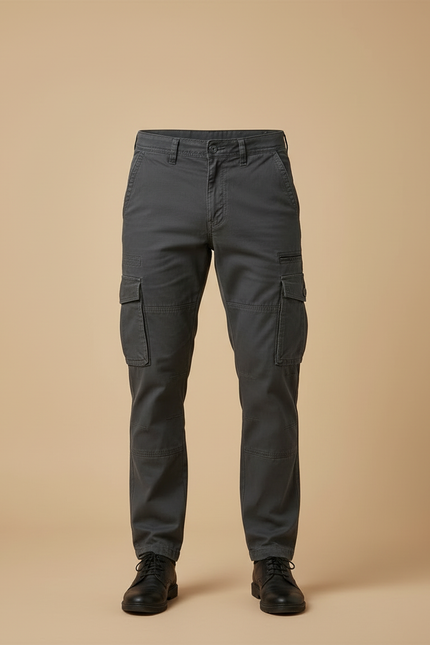 Pantalon Cargo Gris - Toile - vue 3