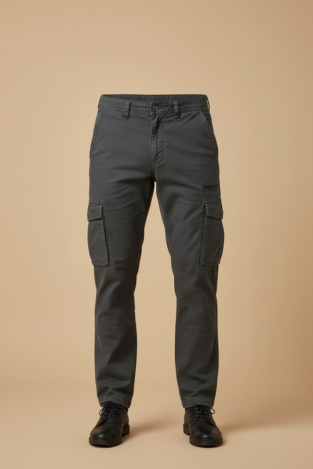Pantalon Cargo Gris - Toile - vue 3