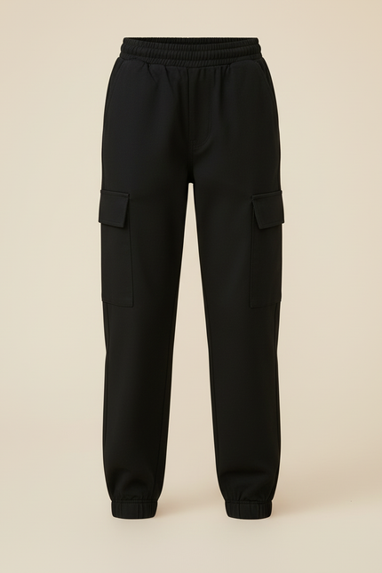 Pantalon Cargo Fille Noir Jogger - Toile - vue 3