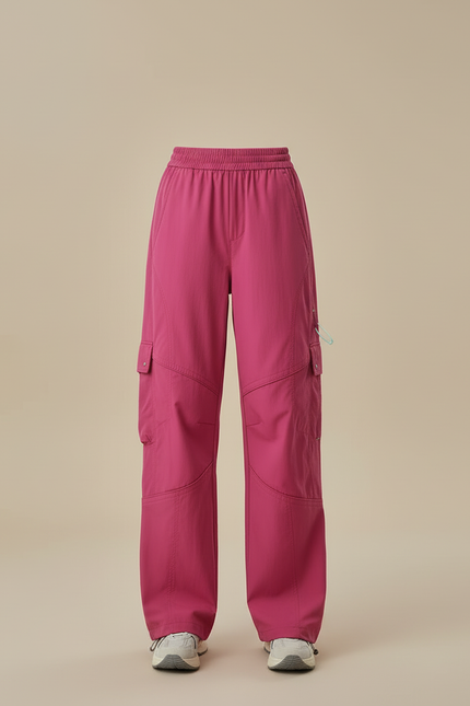 Pantalon Cargo Rose Ample Décontracté Femme - Polyester - vue 3