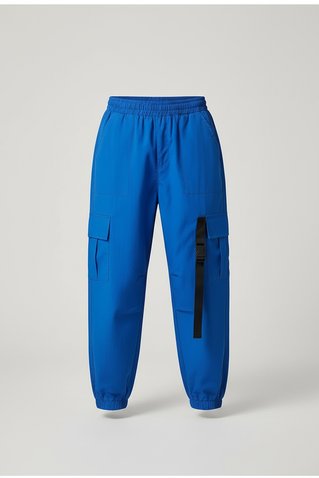 Pantalon Cargo Bleu Ample Poches Garçon Streetwear - Polyester - vue 3