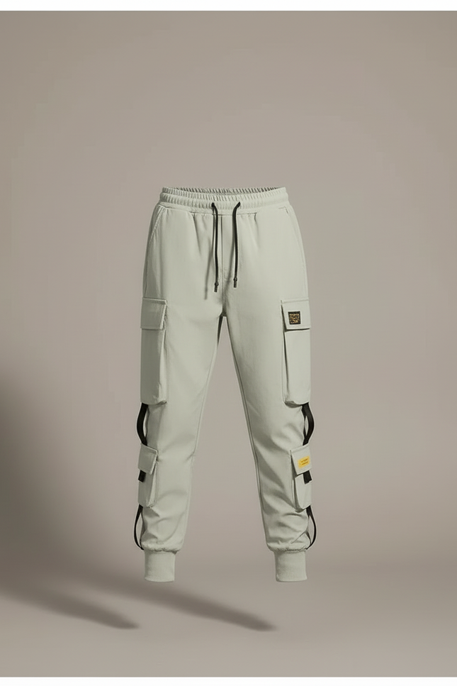 Pantalon Cargo Gris-vert Ample Multipoches Enfant - Kaki Polyester - vue 3