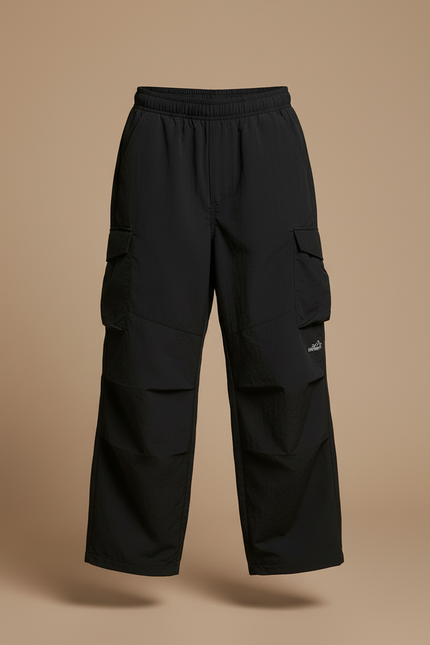 Pantalon Cargo Noir Enfant Décontracté Large - Polyester - vue 3