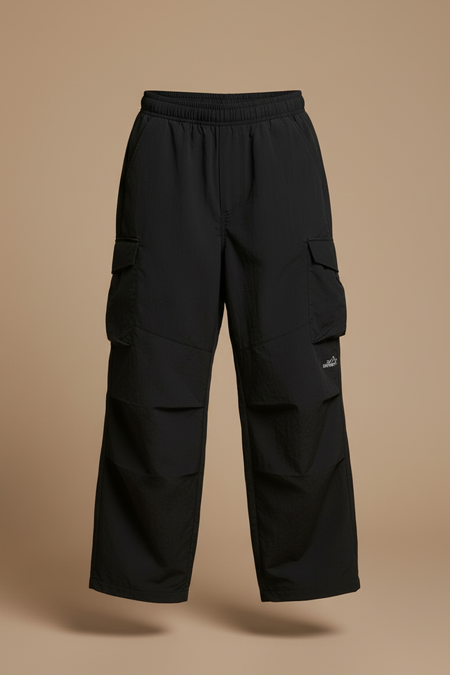 Pantalon Cargo Noir Enfant Décontracté Large - Polyester - vue 3