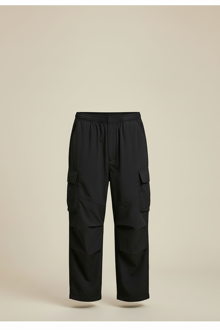 Pantalon Cargo Garçon Noir Parachute - Polyester - vue 3