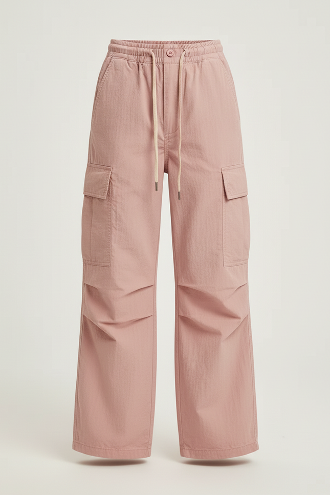Pantalon Cargo Rose Ample Léger Décontracté Enfant - Polyester - vue 3