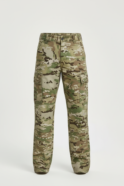 Pantalon Cargo Camouflage Enfant Multipoches Décontracté - Multicolore Toile - vue 3