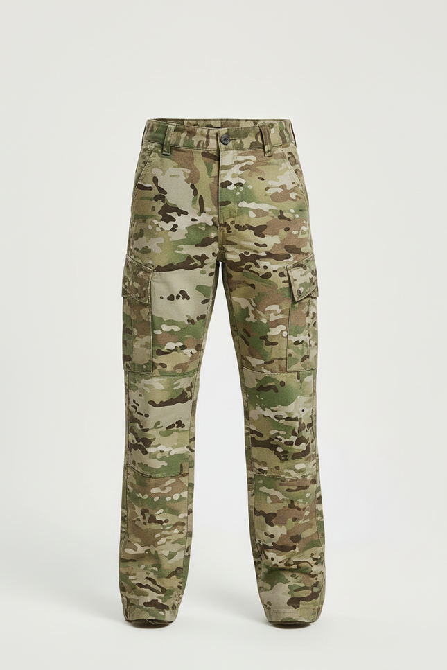 Pantalon Cargo Camouflage Enfant Multipoches Décontracté - Multicolore Toile - vue 3