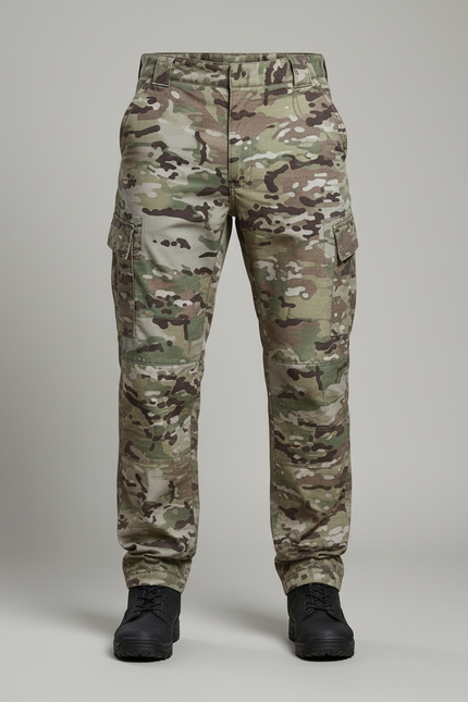 Pantalon Cargo Camouflage Militaire Homme Multipoches Tactique Résistant - Multicolore Toile - vue 3