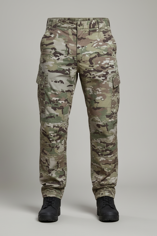 Pantalon Cargo Camouflage Militaire Homme Multipoches Tactique Résistant - Multicolore Toile - vue 3
