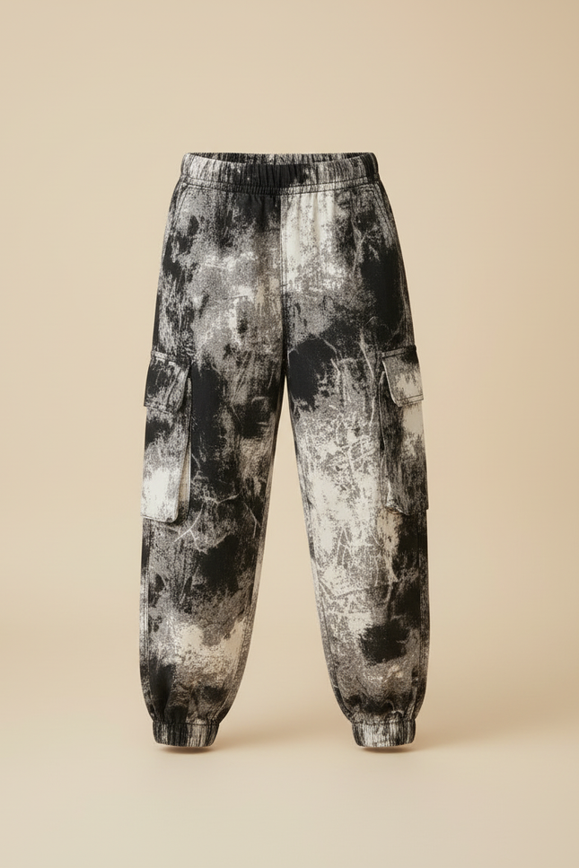 Pantalon Cargo Imprimé Abstrait Ample Poches Enfant - Viscose - vue 3