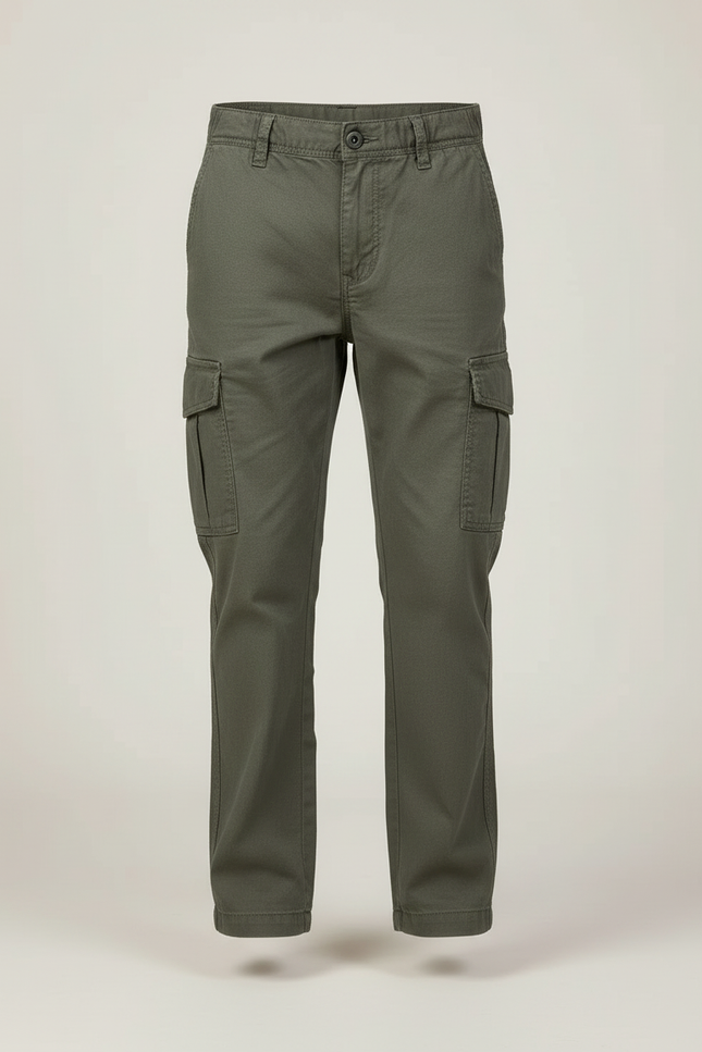 Pantalon Cargo Vert Kaki Coton Enfant Décontracté - vue 3
