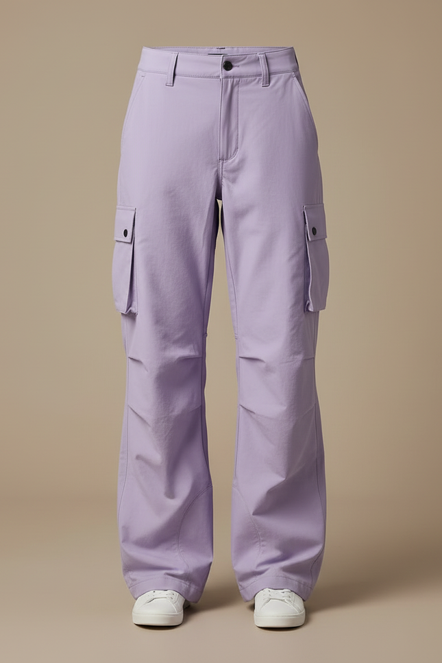 Pantalon Cargo Violet Ample Multipoches Décontracté Femme - Polyester - vue 3