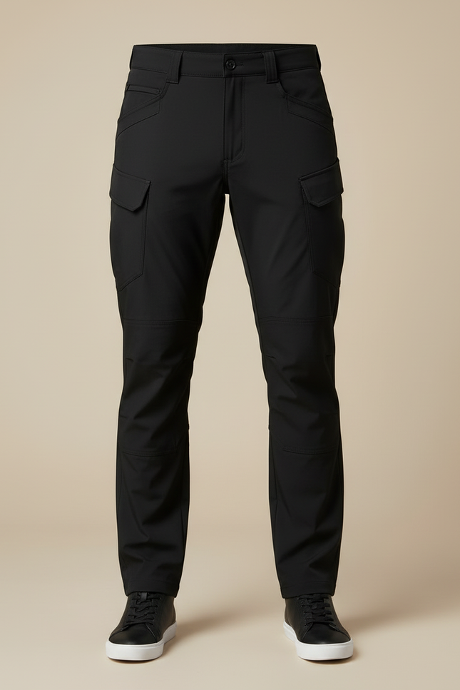 Pantalon Cargo Noir Homme Multipoches Tactique Décontracté - Polyester - vue 3