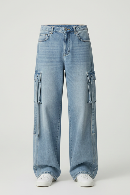 Pantalon Cargo Homme Bleu Baggy - Jean - vue 3