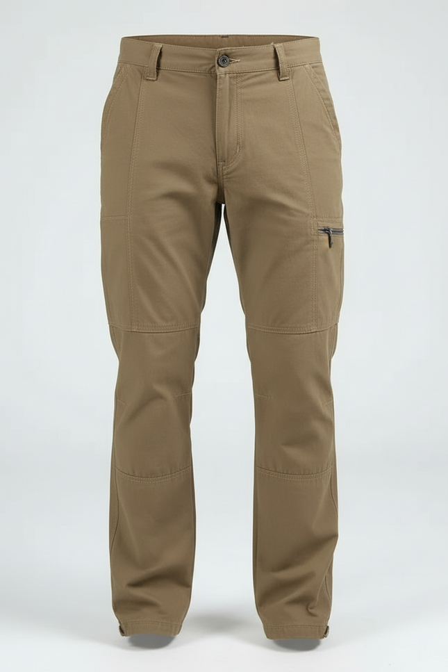 Pantalon Cargo Homme Marron Décontracté Multipoches Ample - Kaki Toile - vue 3