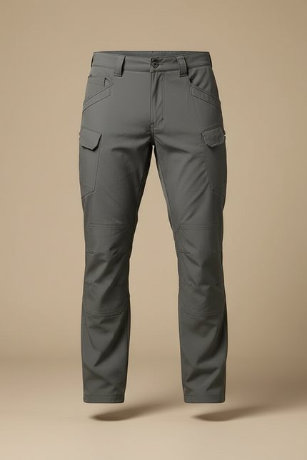 Pantalon Cargo Gris Tactique Multipoches Homme Décontracté - Polyester - vue 3