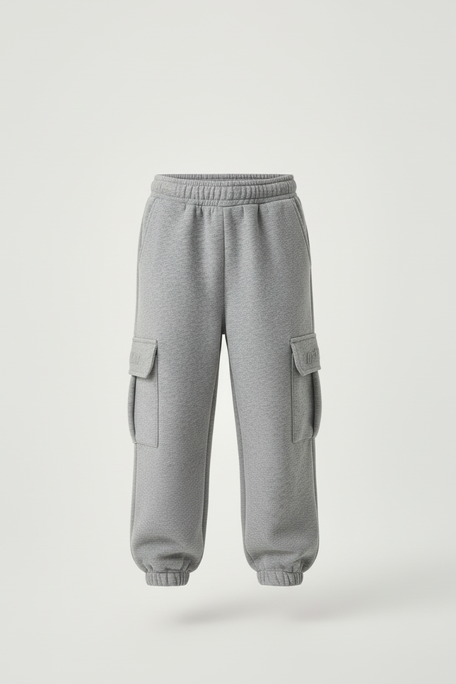 Pantalon Cargo Gris Ample Molleton Poches Enfant - vue 3