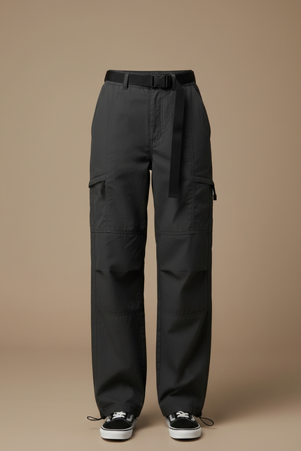 Pantalon Cargo Gris Ample Décontracté Léger Femme - Polyester - vue 3