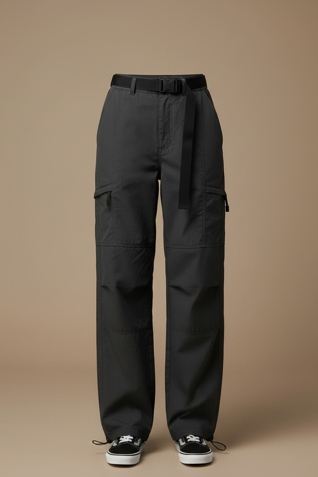 Pantalon Cargo Gris Ample Décontracté Léger Femme - Polyester - vue 3