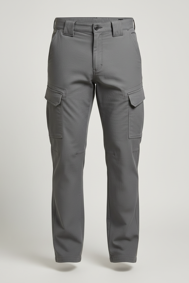 Pantalon Cargo Gris Élastique Multipoches Décontracté Homme - Coton - vue 3