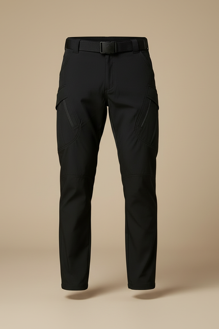 Pantalon Cargo Noir Tactique Multipoches Homme Décontracté - Polyester - vue 3