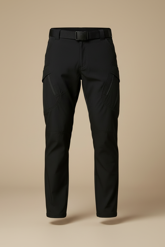 Pantalon Cargo Noir Tactique Multipoches Homme Décontracté - Polyester - vue 3