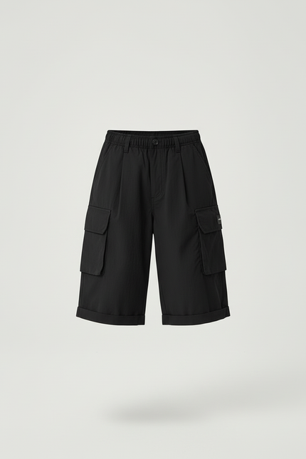 Pantalon Cargo Noir Décontracté Ample Coton - Polyester - vue 3