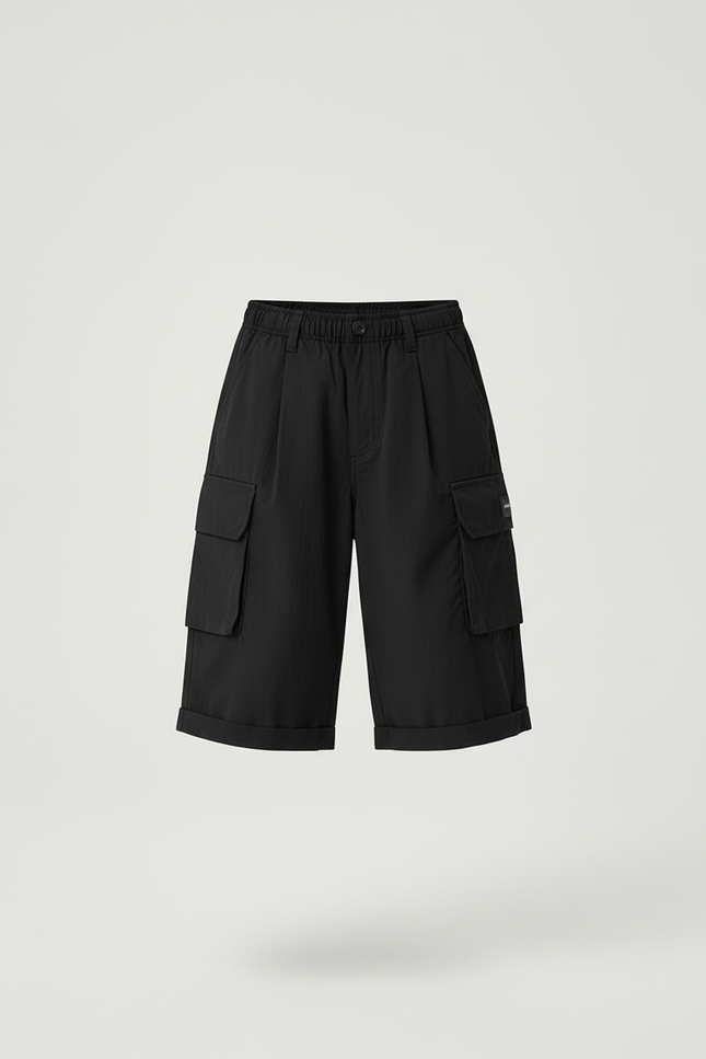 Pantalon Cargo Noir Décontracté Ample Coton - Polyester - vue 3