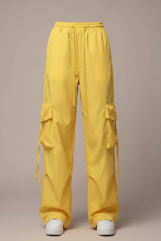 Pantalon Cargo Jaune Ample Multi-Poches Femme - Polyester - vue 3