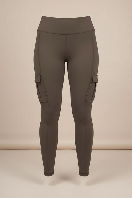 Pantalon Cargo Curvy - Kaki Polyester - vue 3